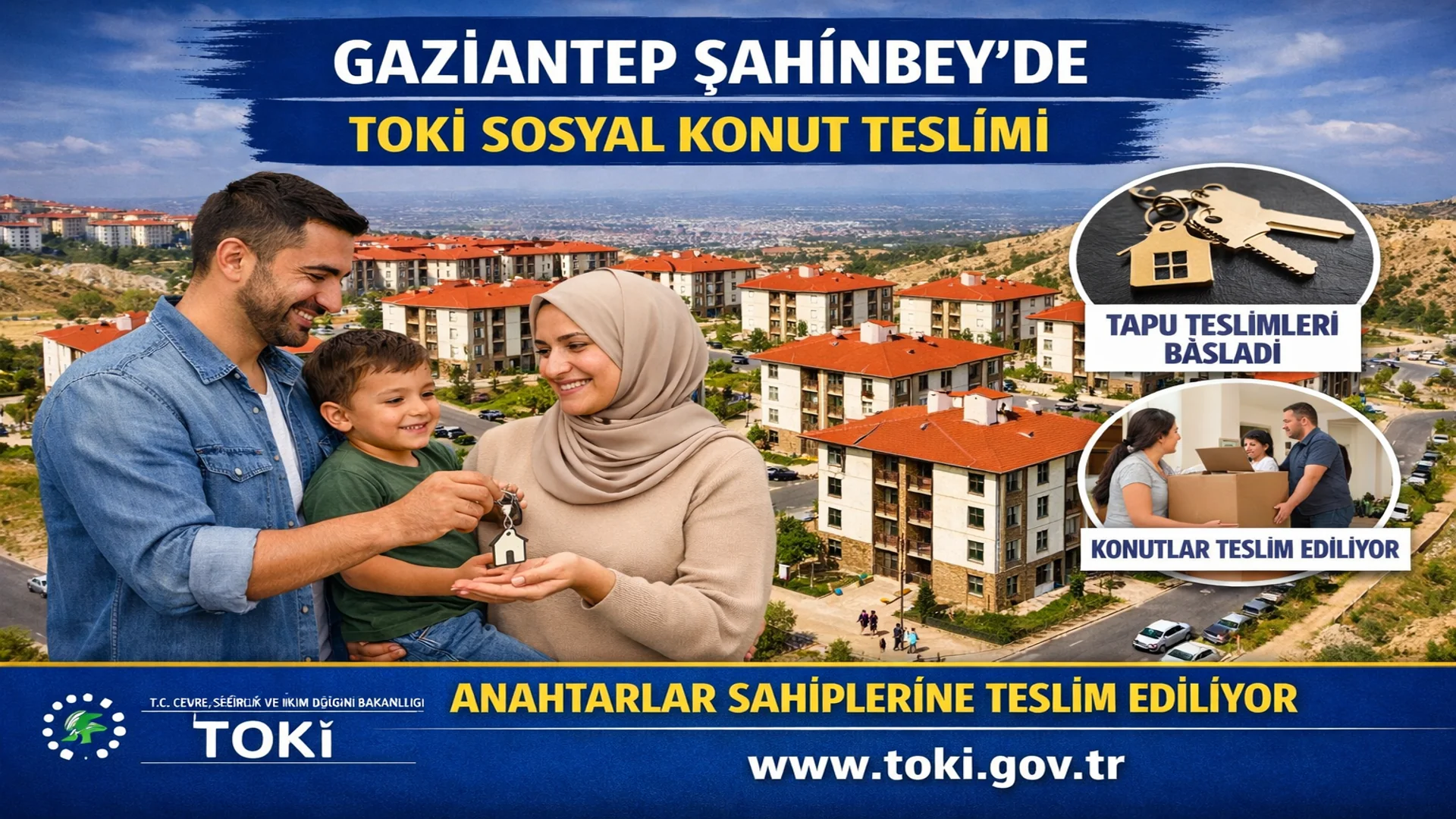 Gaziantep Şahinbey’de 876 Sosyal Konut Teslimi Başladı