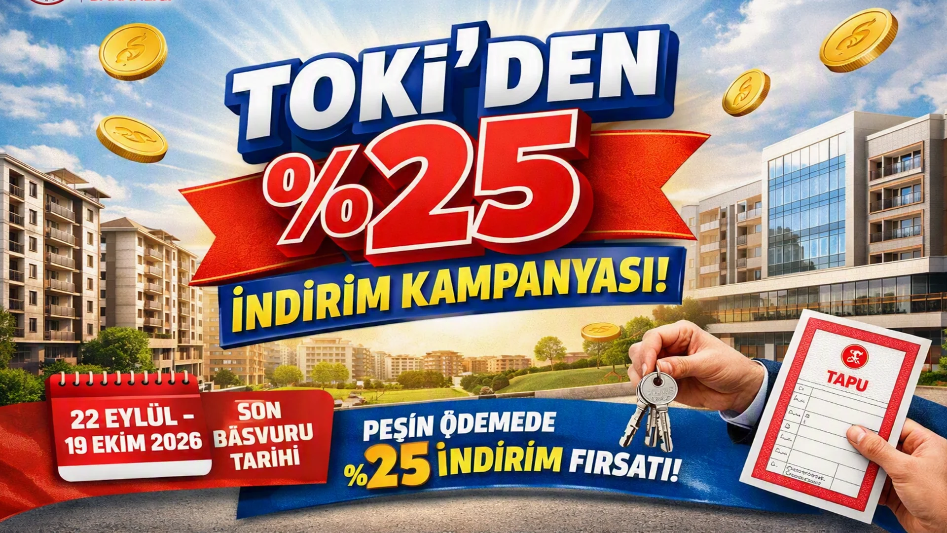 TOKİ’den Konut ve İş Yeri Alıcılarına %25 İndirim