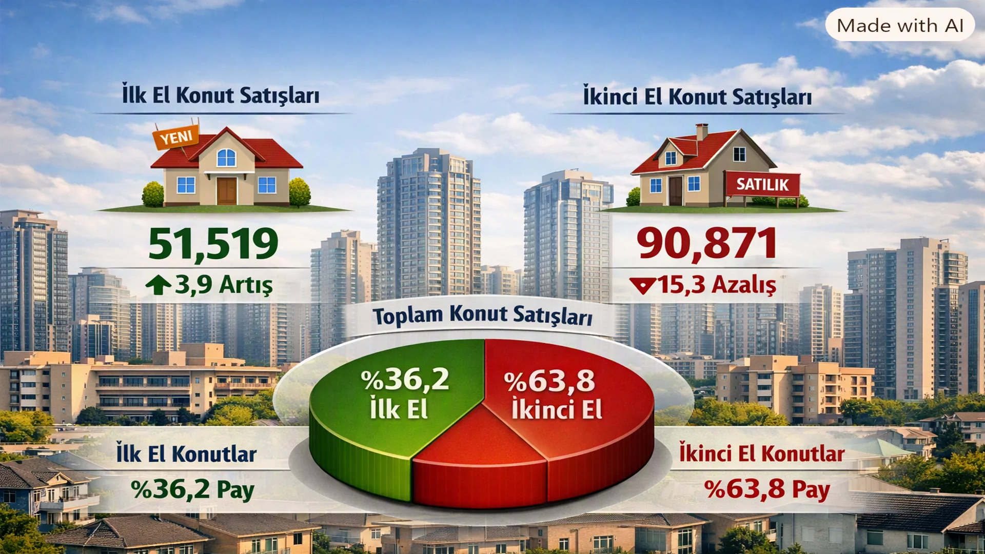 Konut Satışlarında İlk El Artış İkinci El Düşüş – Eylül 2026